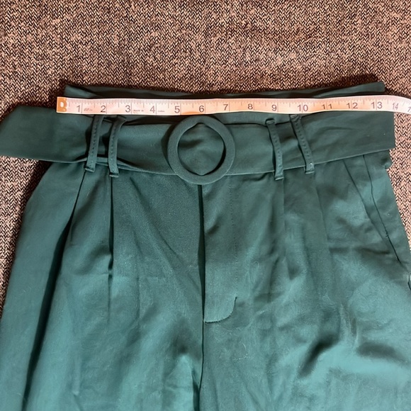 Stylish Forest Emerald Green High-Waisted Pants by Zara sz S - Picture 4 of 9